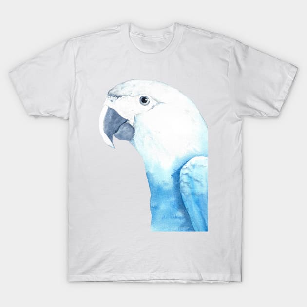 Spix&#39;s macaw watercolor portrait T-Shirt by Oranjade0122